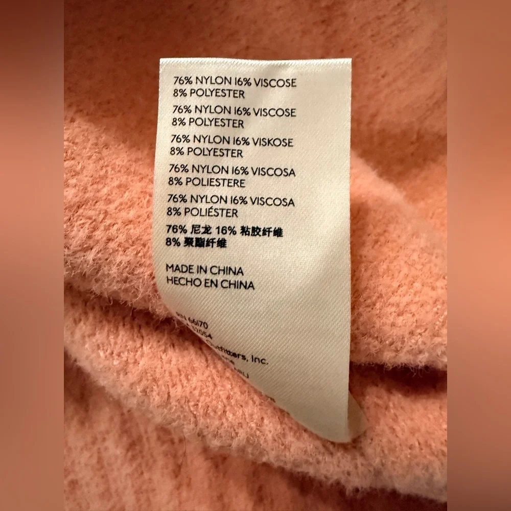 Free People Oversized Blush Pink Knit Sweater XS Hi-Low Cozy Pullover